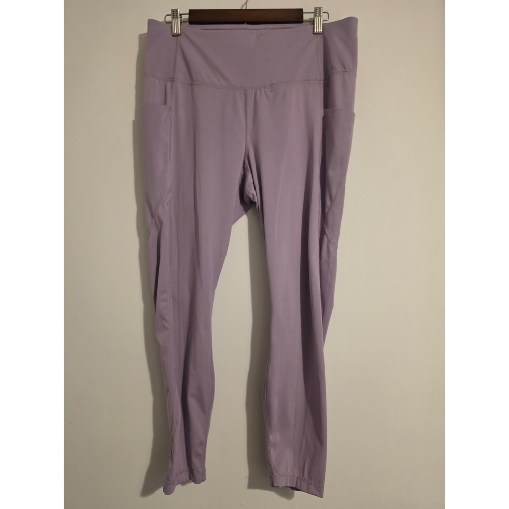 Member's Mark Leggings Womens XXL Purple Nylon Spandex High Rise Activewear
